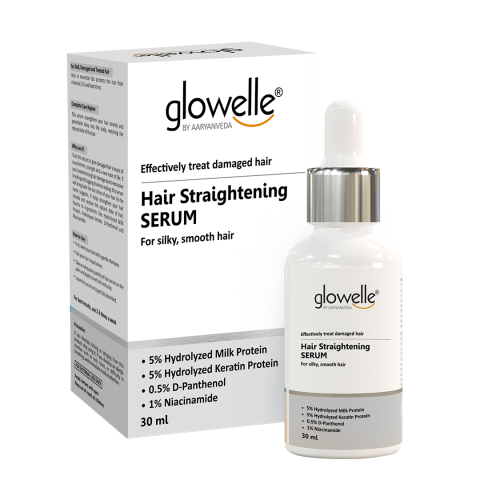 Glowelle Hair Straightening Serum With Milk Protein Nourishes Chemically Damaged Hair, Enhances Smoothness and Detangles Hair, Makes Hair Manageable and Silky to Touch, Makes your Hair Sleek and Straight
