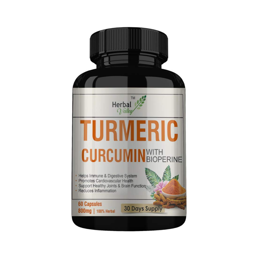 HerbalValley Turmeric Curcumin with Bioperine | Anti-Inflammatory | Antioxidant | 60 Capsules | 800mg