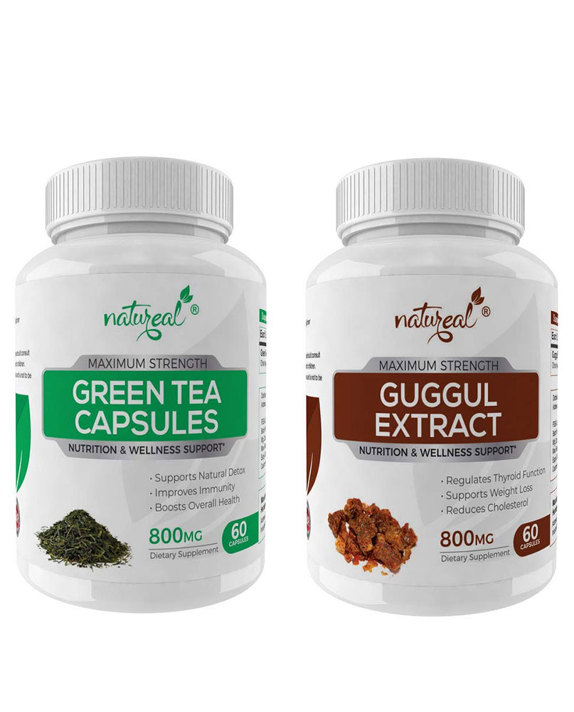 Natureal Weight Management Combo | Green Tea Capsules + Guggul Extract Capsules