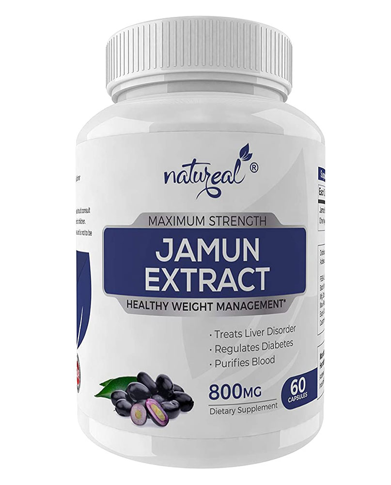 Natureal Jamun Extract 800 mg Natural, Pure & Organic Capsules