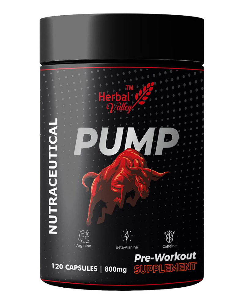 HerbalValley Pump Pre-Workout | Gym Supplement | 120 Capsules
