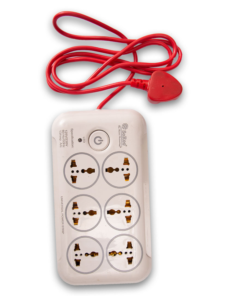SoRoo 6 Socket Power With Switch Button