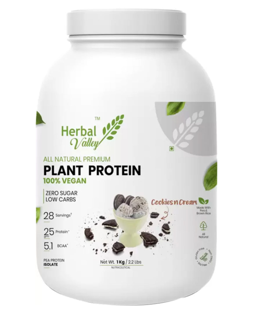 HerbalValley Vegan Plant Protein Powder (Chocolate Flavor) 1KG 28 Servings