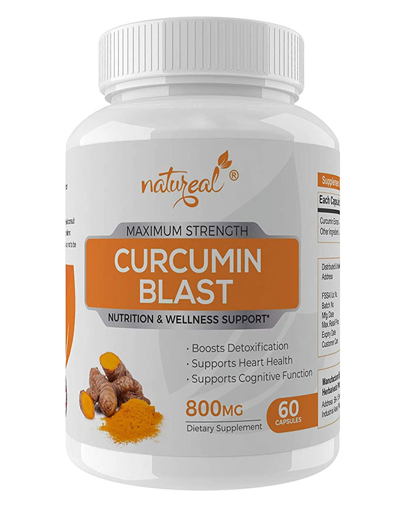 Natureal Curcumin Extract 800 mg Capsules for Enhanced Bioavailability & Cognitive Functions