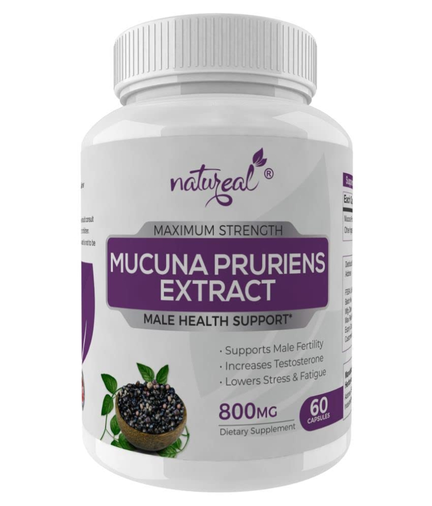 Natureal Mucuna Pruriens Kapikachhu Extract 800mg Capsules for Advanced Male Health Support