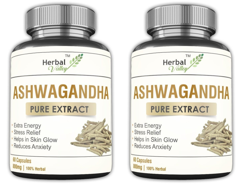 HerbalValley Ashwagandha | Wellness Pure Herbs General Wellness | 60 Capsules | Pack of 2