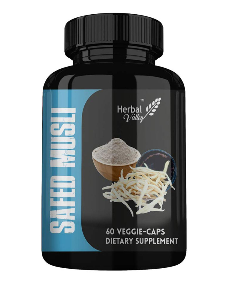 HerbalValley Safed Musli | 100% Herbal & Natural | 800 Mg 60 Capsules