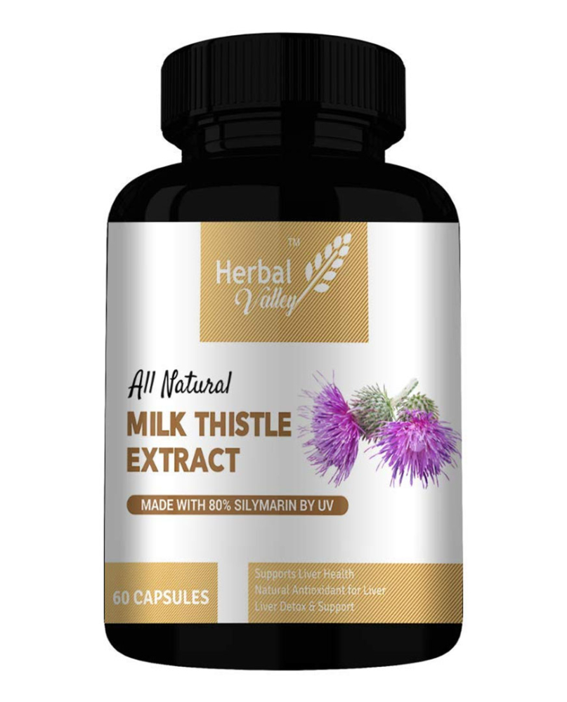 HerbalValley Milk Thistle | Silymarin Marianum | Liver Support 60 Capsules