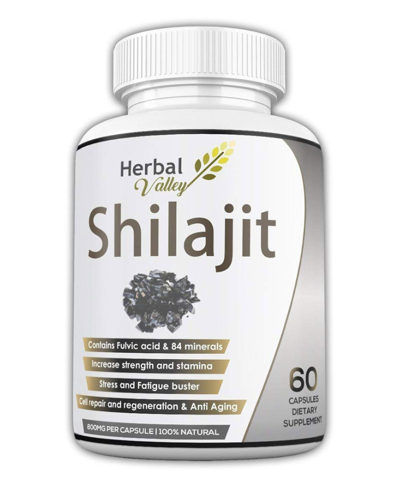 HerbalValley Shilajit | Natural & Pure Shilajit | Extracts 800 Mg 60 Capsules