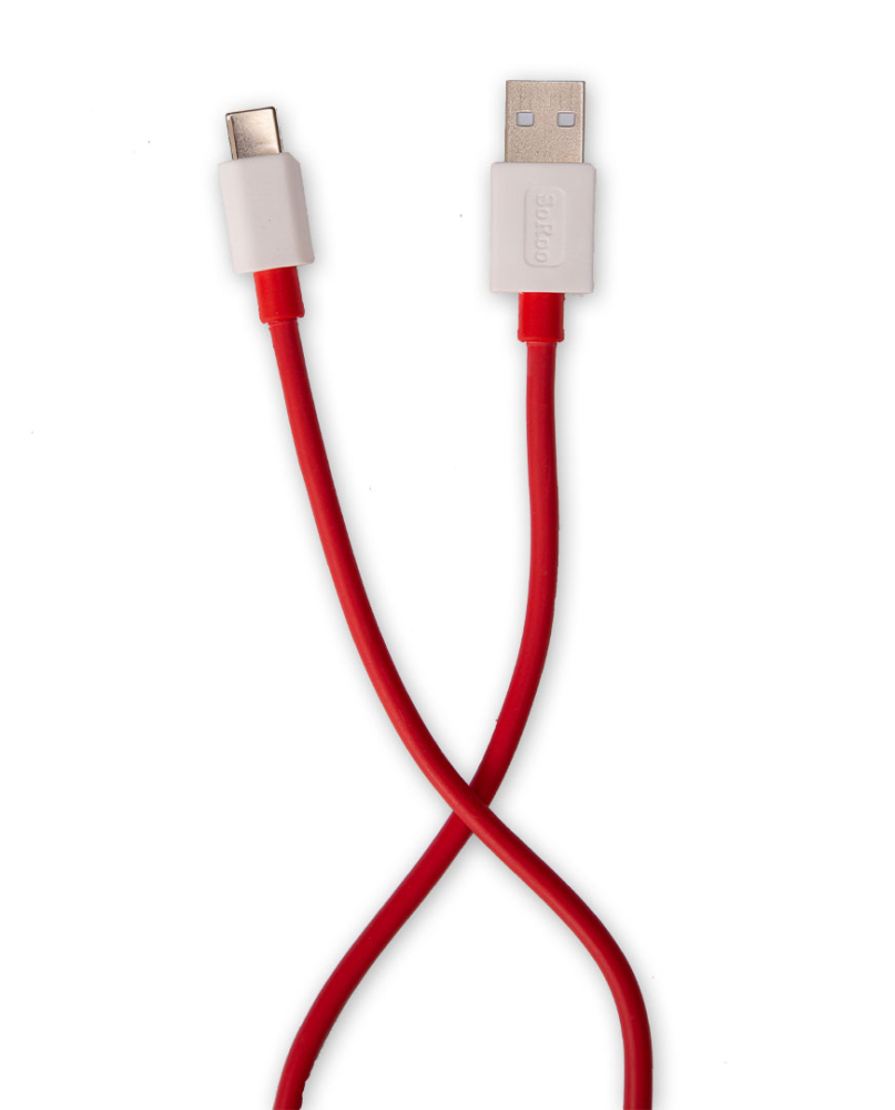 SoRoo DT-01 4 AMP USB Type C 30W Fast Charging Unbreakable Braided Cable, Quick Charge 2.0/3.0, Durable L-shape Connector, 1.m Perfect Length Red