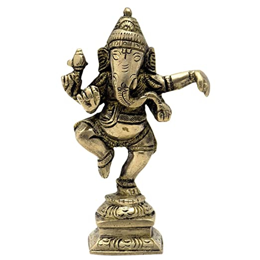 DANCING GANESHA Natraja pose Brass Idol-murti-statue ( W-280gm , H-11cm)